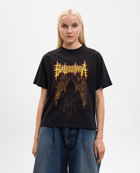 Balenciaga Black Sacré Cœur straight-cut T-shirt 850990TUVE4