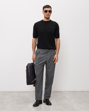 Cashmere&Whiskey Black silk and linen T-shirt MU7632318520R