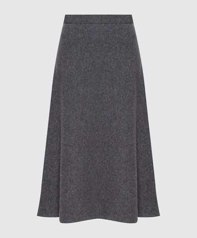 Gray wool skirt