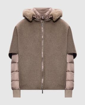 MooRER Brown PEGASO down jacket with wool vest PEGASOIKA