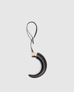 Tom Ford Black leather horn-shaped keychain Y0425LGO033S