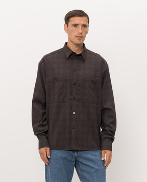 Dolce&Gabbana Brown checkered shirt G5PE5TFQZA7
