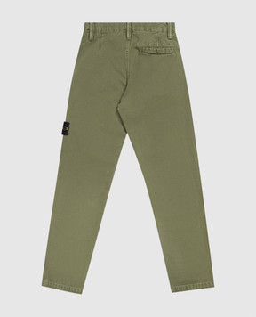 Stone Island Children's khaki pants with logo patch L2S163100002S010414