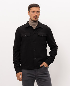 Stefano Ricci Black jacket with logo patch MFJ6300100TR172P