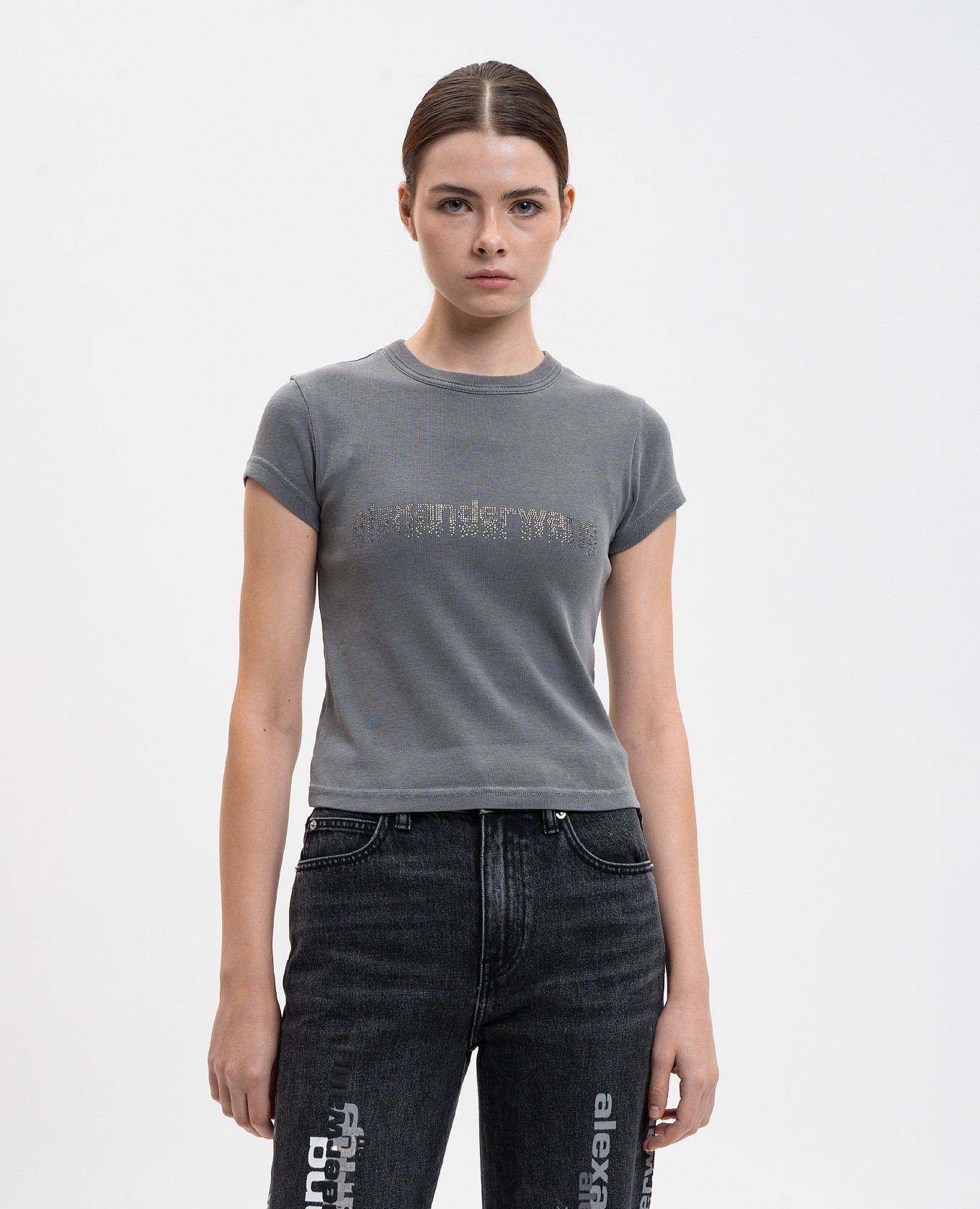 

Grey T-shirt with logo Alexander Wang