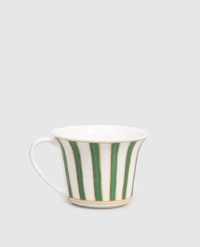 Geminiano Cozzi 1765 White porcelain tea cup Striche Verdi e Oro TTCMI079036