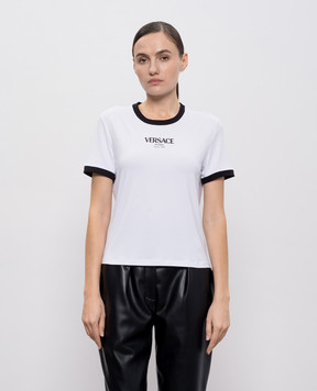 Versace White T-shirt with logo 10226561A16685
