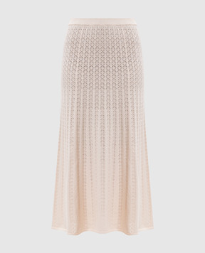 Twinset Beige midi skirt with openwork pattern 262TP3122