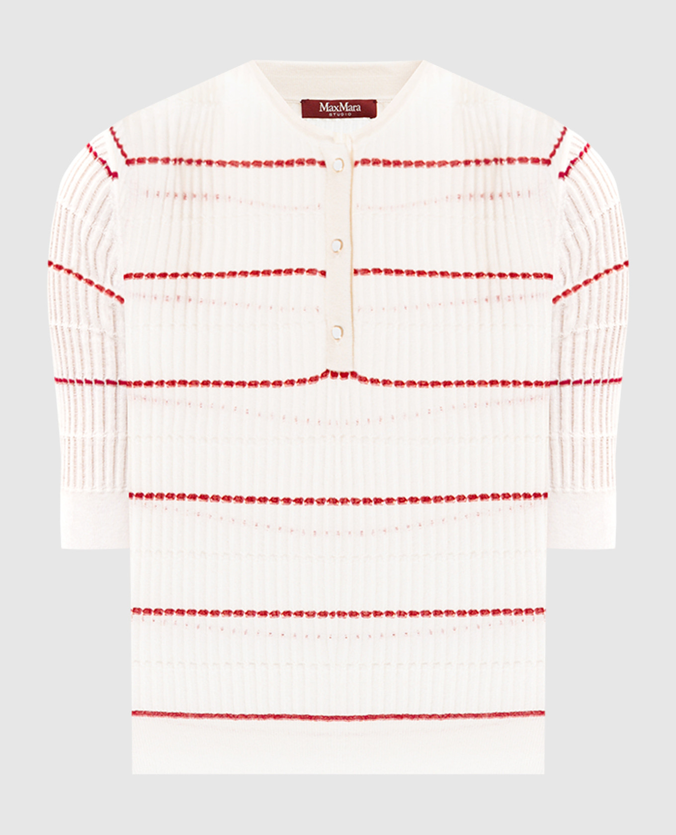 

White MSTGALLO silk and wool top with polo collar Max Mara