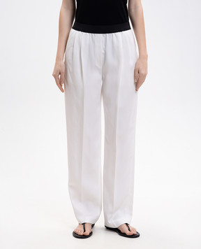 Loulou de Saison White linen pants TAKAROALDS