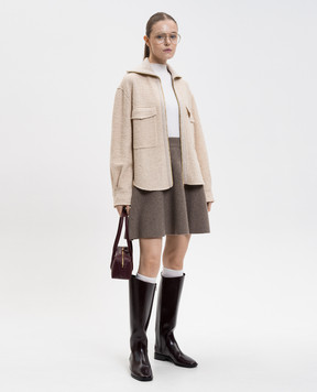 Moncler Beige jacket with wool K20932F00022597TE