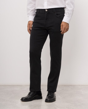 Stefano Ricci Black insulated jeans with logo patch MFT63B1200TR177K