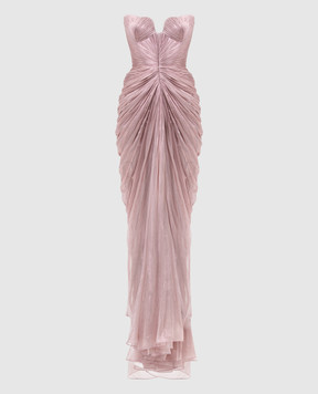 Iris Serban Pink Yasmina dress with drapery CAROLA