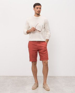 Stefano Ricci Red linen shorts MCT80R0016L0005Q