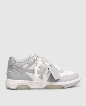 Off-White Out Of Office grey leather sneakers OWIA259C99LEA006