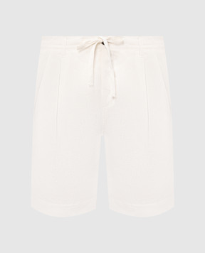 Officina 36 Ivory linen shorts 0259500569