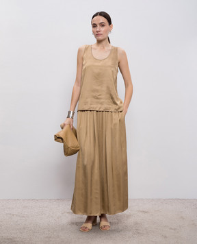 Peserico Brown top with monil chain A0848106638