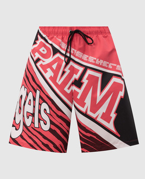 Palm Angels Red Racing swim shorts PMFD01BS26FAB001