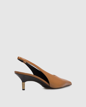 Khaite Bella brown leather slingbacks F20491027