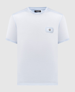 Stefano Ricci Blue T-shirt with monogram logo MNH6104960TE0001