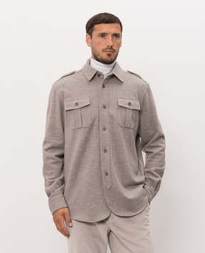 Sease Beige wool check shirt WP033TJ229