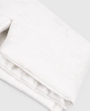 Dore & Rose White silk sleep mask with a pattern DEEPSLEEPMASK