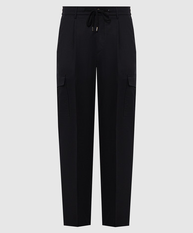 Navy blue wool cargo pants