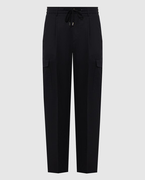 Peserico Navy blue wool cargo pants R54275W02710