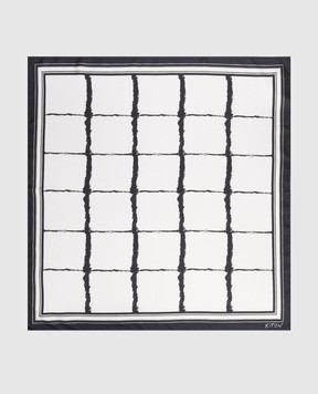 Kiton White patterned silk scarf D53754K0953H