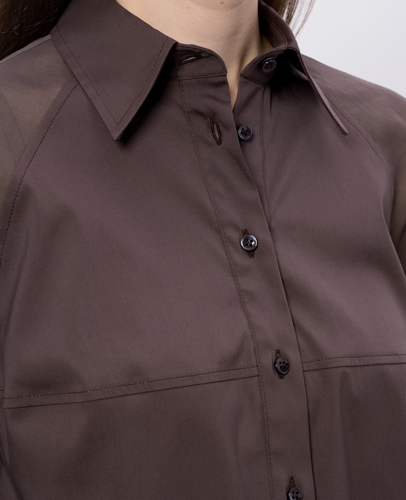 Brown blouse with monil chain Brunello Cucinelli 5