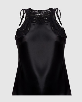 Ermanno Scervino Black silk top D492L351RNXE
