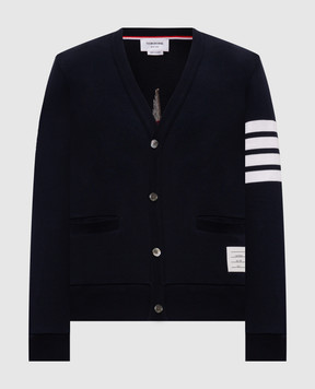 Thom Browne Blue cardigan with BOAT embroidery MJT582E00535