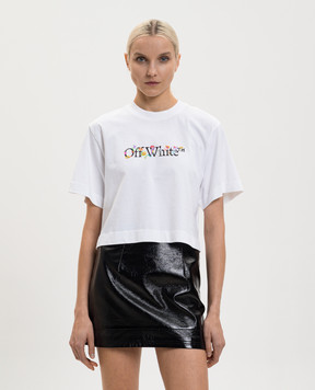 Off-White White cropped T-shirt with logo print 2AA090S26JER001
