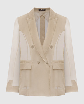 Max Mara Beige MXESLOGAN silk jacket MXESLOGAN