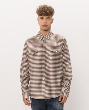 Maison Margiela MM6 Brown checkered shirt SH0DT0047M36011