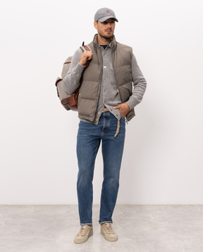 Brunello Cucinelli Blue jeans with a patch M241PO2090