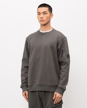 C.P. Company Khaki sweatshirt with logo patch MSS713A005086W