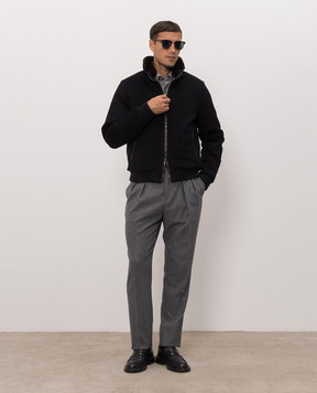 MooRER BELLATI navy blue wool and cashmere down jacket BELLATILE