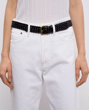 Dragon Black leather braided belt DGS66045