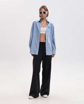 Palm Angels Palm Sway blue striped shirt PAWGA002FB001