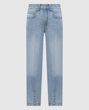 Brunello Cucinelli Blue jeans with a monil chain MA095P5976