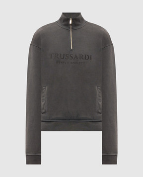 Trussardi Grey sweatshirt with logo print G8338000192NMF511F08