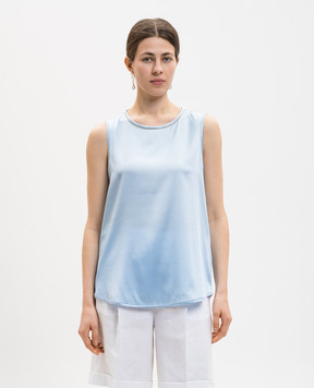 Peserico Blue silk top A08893D02372