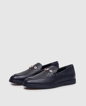 Stefano Ricci Blue crocodile leather loafers UC62G2236SKCS
