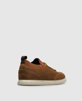 Lanciotti De Verzi Brown nubuck sneakers SNEAKERS