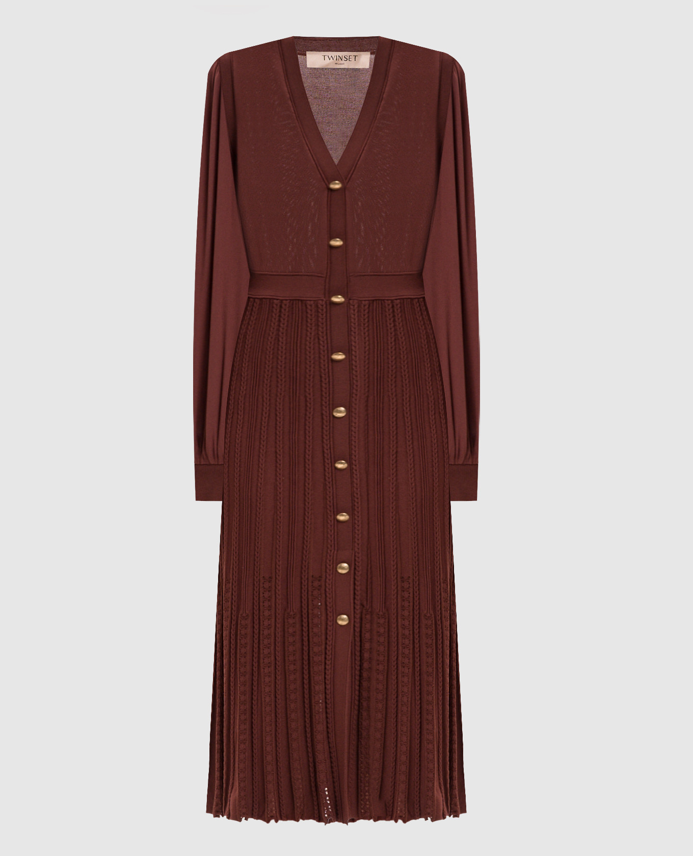 Brown dress with textured pattern