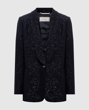 Peserico Blue sequined wool jacket A0174301515