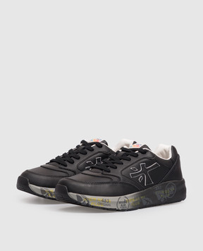 Premiata Children's black leather Demi sneakers 322394633640