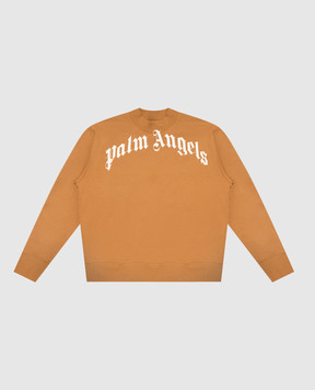 Palm Angels Children's brown sweatshirt with logo print F6PAJBSW014