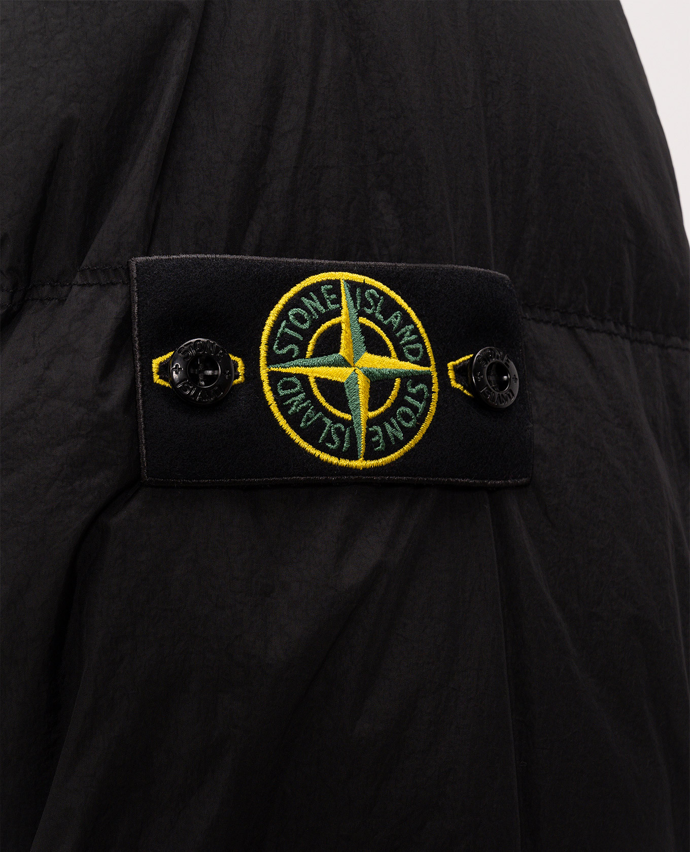 Black down jacket with logo patch Stone Island 5